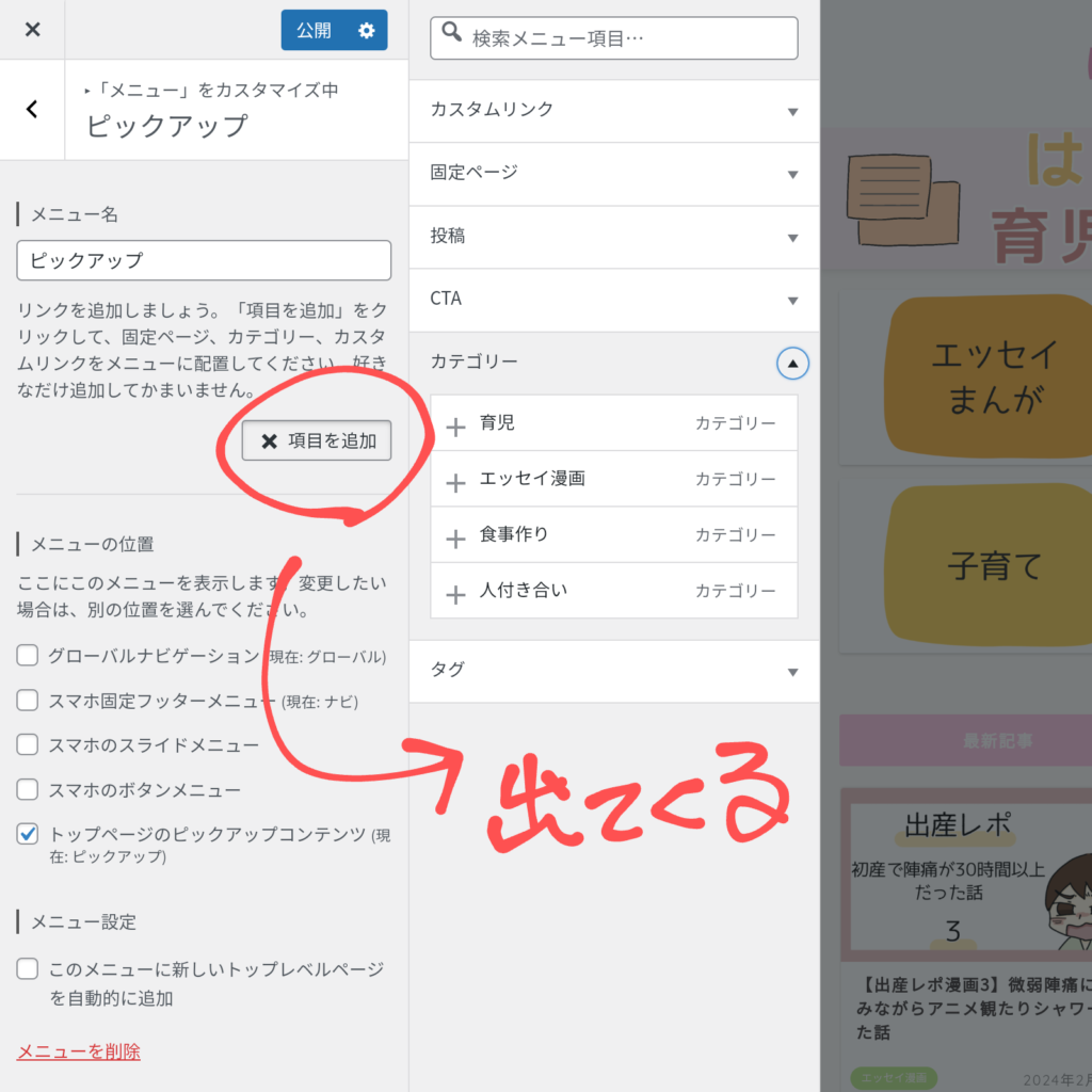ピックアップコンテンツでカテゴリーアイキャッチが出ない!解決方法3つ【JIN】 ピックアップコンテンツの項目追加